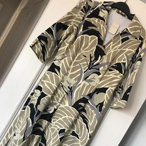 J McLaughlin Leaf Print Nylon Spandex Shift Dress